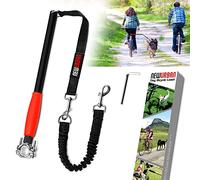 NEWURBAN Laisse de Vélo pour Chien - Installation Facile - Vélo pour Chien Mains Libres - Laisse d'exercice - pour L'entraînement, Le Jogging, Le Cyclisme et l'extérieur - Corps Noir et Manche Rouge