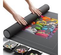Newverest Tapis de Puzzle Enroulable Original 139.7 x 90.2 cm - Jusqu’à 3000 Pièces | Tapis antidérapant avec Surface Lisse + 3 Plateaux de tri & Sac de Rangement Portable Voyage