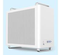 NEWWAY - NC1 Boitier PC Mini Tour Portable - Compatible Mini-ITX,ITX,Micro-ATX - Type C USB - 1 x Ventilateur Inclus 9MM 3 PINs Molex - Paroi Métallique Mesh (Blanc)