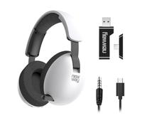 NEWWAY NH251 Casque Audio sans Fil - Microphone rétractable - Triple Mode WiFi 2.4 GHz/BT/Jack 3.5mm - Récepteur USB/USB-C, pour PC,Ordinateur Portable,Smartphone,Consoles,Tablette et Mac (Blanc)