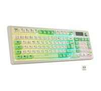 NEWWAY NK251 Clavier sans Fil Rechargeable - Layout AZERTY - WiFi 2.4GHz / BT/USB-C - Affichage Numérique - Molette Multifonction
