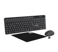 NEWWAY NKMP252 Kabellose Tastatur Maus Set 2,4 GHz AI Copilot - QWERTZ Deutsch - Leise Tasten, 14 Multimedia-Tasten, Leichte Ergonomische 6-Tasten-Maus, Mauspad Inklusive, Lange Batterielaufzeit