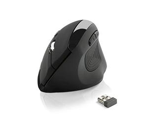 NEWWAY - Souris Verticale sans Fil A4 Ergonomique - 3200 DPI - Repose Pouce, Main, Poignet - Prévention Contre Les Syndromes De La Souris Et De L'Epicondylite - Nano Récepteur Intégré 10 M