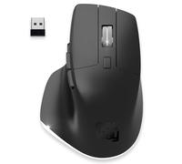 NEWWAY Souris Verticale sans Fil Ergonomique Rechargeable, Double Mode de Connexion, Nano Récepteur USB 2,4 GHz, 1200/2400/3200 DPI, Molette Métallique, Silencieuse, USB-C, Portée 10 m, Noir