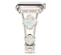 NewWays Bracelet Bijou Éclat Diamant Remplacement Bande Acier Inoxydable Compatible Apple Watch millimètre 38/40/41/42/44/45/46, Femmes