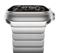 NewWays Bracelet de rechange à maillons en acier inoxydable massif, compatible avec iWatch Ultra/Ultra 2, Series 9/8/7/6/5/4/3/2/1/SE, 49 mm/45 mm/44 mm/42 mm, argenté