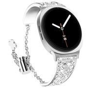 NewWays Bracelet de rechange en métal avec strass compatible avec Samsung Galaxy Watch 8 de 40 mm, 44 mm/8 Classic de 46 mm pour femme