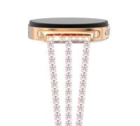 NewWays Bracelet de rechange en métal avec strass compatible avec Samsung Galaxy Watch 8 de 40 mm, 44 mm/8 Classic de 46 mm pour femme