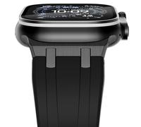 NewWays Bracelet de sport, en silicone, souple, 49, 45, 44, 42 mm, pour Apple Watch, iWatch Ultra 2/Ultra séries 9, 8, 7, 6, SE, 5, 4, 3, 2, 1, hommes et femmes, avec connecteur, noir