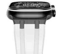 NewWays Bracelet de sport, en silicone, souple, 49, 45, 44, 42 mm, pour Apple Watch, iWatch Ultra 2/Ultra séries 9, 8, 7, 6, SE, 5, 4, 3, 2, 1, hommes et femmes, avec connecteur, blanc et noir