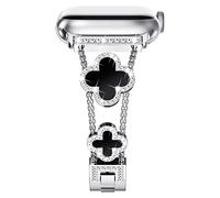 NewWays Bracelet en métal compatible avec Apple Watch 38 mm, 40 mm, 41 mm, iWatch Series 9/8/7/6/5/4/3/2/1/SE (2023-2020), bracelet de rechange en acier inoxydable tendance et brillant pour femme -