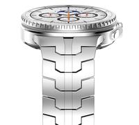 NewWays Bracelet en métal en acier inoxydable compatible avec Samsung Galaxy Watch 8 Classic 46 mm/Watch 8 44 mm 40 mm, argent