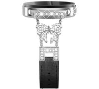 NewWays Bracelet fin en cuir avec nœud étincelant pour Samsung Galaxy Watch 8 40 mm, 44 mm/8 Classic 46 mm, bracelet fin et élégant pour femme, argenté/noir
