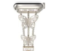 NewWays Compatible avec Apple Watch Band Series 10 46 mm Series 9/8/7 45 mm, Series 6/5/4 44 mm, Series 3 42 mm pour femme, bracelet trèfle à quatre feuilles brillant pour femme, iWatch femme, lumière