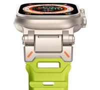 NewWays compatible avec Bracelet Apple Watch 49 mm 46 mm 45 mm 44 mm 42 mm (Série 3 2 1), Bracelet en silicone sport FKM souple pour iWatch Ultra 3 2 1 Série 11 10 9 8 7 6 5 4 3 2 1 SE, Jaune vert