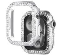 NewWays Lot de 2 Coques Brillantes compatibles avec Apple Watch de 40 mm, SE 2022 séries 4/5/6, Protection Antichoc pour (Argent/Transparent)