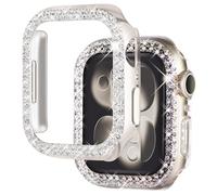 NewWays Lot de 2 coques brillantes pour femme compatibles avec Apple Watch de 44 mm séries 6/5/4/SE (2024-2020) sans film protecteur, coque de protection globale diamant pour iWatch de 44 mm (lumière