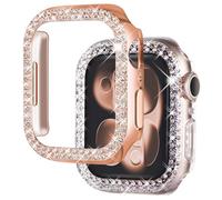 Newways Lot de 2 protecteurs d'écran Diamant pour Femme compatibles avec Apple Watch Series 3/2/1 de 38 mm, Coque de Protection intégrale Antichoc pour iWatch de 38 mm, sans Film Protecteur (Or Rose