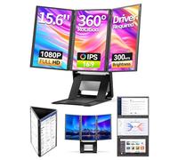 Newwin Double Ecran PC Portable 15.6" FHD 1080P IPS Multi Triple Ecran PC Portable Moniteur Portable Monitor Extension Ecran pour Ordinateur Portable Compatible avec PC Mac Phone