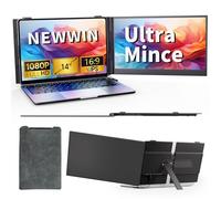 Newwin Double Ecran PC Portable Ultra Mince Léger 14" FHD 1080P IPS Extension Ecran PC Portable Moniteur Ecran Supplémentaire pour 13,3-17" Ordinateur Portable Compatible avec Windows MacBook Chrome