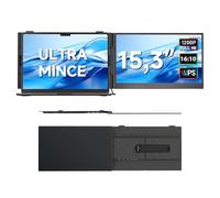 Newwin Double Ecran PC Portable Ultra Mince Léger 15,3" FHD 1200P IPS Extension Ecran PC Portable Moniteur Ecran Supplémentaire pour 15-17,3" Ordinateur Portable Compatible avec MacBook Windows