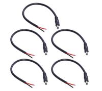 Newwyt 5Pc DC5521 Câble d'alimentation en Queue de Cochon Connecteur mâle/Femelle Adaptateur 5,5x2,1mm Fil Nu pour Lampes de Bureau, routeur, Bande Lumineuse LED PVC