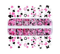 Newwyt 6/12 grilles en forme de cœur, d'étoiles, de paillettes, décorations pour moules en résine époxy, fabrication de bijoux, accessoires pour ongles