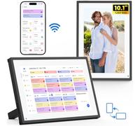 NEWYES 2026 Calendrier Numérique de Bureau 10,1" - Tableau Organisation Famille/Individuel & Cadre Numérique Wi-Fi Sync Écran Tactile Intelligent pour Semaine Enfant/Repas/Agenda/Apprentissage