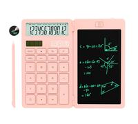 NEWYES Calculatrice De Poche Rose 2 en 1 avec Grandes Touches Et Bloc-Notes De 6,5 Pouces, Petite Calculatrice, Idéale pour Les Voyages, Le Bureau, L'école
