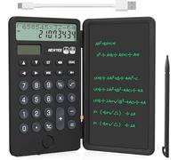NEWYES Calculatrice Portable avec Bloc-Notes, 2 Lignes, Grand écran à 12 Chiffres, Calculatrice de Bureau Rechargeable à énergie Solaire pour Bureau, école, étudiants (Noir)