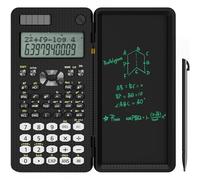 NEWYES 82MS Calculatrice Scientifique avec Tableau d'écriture et Stylo, 240 Fonctions, Affichage à 2 Lignes, Pliable, Calculatrice pour étudiants du lycée et collège