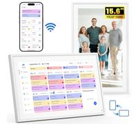 NEWYES Calendrier Numérique 15,6" - Planning Familial Wi-Fi & Cadre Photo Numérique, Organisation Familiale 1920 x 1080 Écran Tactile et Application, Mémoire 32 Go