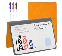 NEWYES Mini tableau blanc, format A5, effaçable, portable, avec 3 stylos de couleur, convient pour noter des notes de réunion, des listes de courses, du budget et des listes de choses à faire, orange