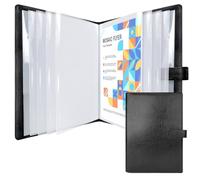 NEWYES Porte-documents A4 à 30 pochettes en similicuir PU pour bureau, école, collection, cadeau