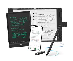 NEWYES Syncpen 3.0 Set - Stylo Numérique & Bloc-Notes Numérique & Tablette Note Manuscrite, Transfert Bluetooth & OCR pour Notes de Cours et Comptes Rendus