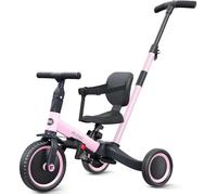 Newyoo 5 In 1 Tricycle Balance Bike, 1-3 Years Tricycle, Kids Tricycle With Push Bar, Kids Bike, Balance Bike, Handlebar, Safety Bar