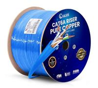 NewYork Cables Cat6A Riser (CMR) 304,8 m - 23 AWG 4 paires de cuivre nu, 750 MHz, paire torsadée non blindée (UTP), disponible en bleu, blanc, vert, noir et jaune