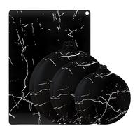 NewZC 7 Pièces Lot de Tapis Protection Plaque Induction Silicone - 18/22/24cm Ronde Couvre Plaque de Cuisson Induction Anti Rayure - 25x35cm Rectangle Protege Plaque de Cuisson Noir