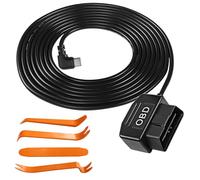NewZC Kit de Câblage Dashcam de Type C pour Caméra Embarquée 12V-30V à 5V Voiture Cable D'alimentation Obd2 pour Dashcam Usb C avec Mode Acc/24 Heures Surveillance Interrupteur Bouton - 3.5m
