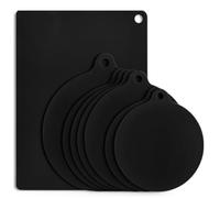 NewZC Lot de Tapis Plaque Induction Silicone - 7 Pièces Protege Plaque Cuisson Induction Noir - 18/22/24cm Protection Plaque Induction Ronde - 25x35cm Anti Rayure Couvre Plaque de Cuisson Induction