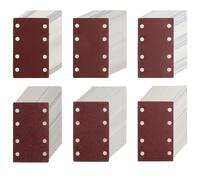 NewZC Papier Abrasif 80x133mm 60 Pièces Papier Poncage Rectangulaire - 40/60/80/120/240/400 Grain Feuilles Abrasives Papier à Poncer 8 Trous Papier de Verre pour Ponceuse Polir et Enlever La Rouille