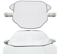 NewZC Universelle Bache Protection Pare Brise Voiture Hiver été avec Housses de Rétroviseur - 193 x126cm Couverture Pare-Brise Voiture Soleil Magnetique pour Exterieur Anti UV Neige Givre Gel Grêle