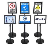 Newzealkids Porte Affiche A4 sur pied Présentoir A4 Support pour Affiche Porte-Affiche, Support de signe en alliage d'aluminium (noir, Lot de 6)