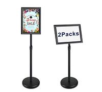 Newzealkids Porte Affiche A4 sur pied Présentoir A4 Support pour Affiche Porte-Affiche, Support de signe en alliage d'aluminium (noir, Lot de 2)