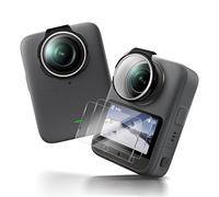 NEWZEROL 1 Protection D'appareil Photo en Verre Optique + 2 Protections D'écran Compatibles avec DJI Osmo 360, [N'affecte Pas la Qualité de L'image] Résistant Rayures, Oléophobe et Hydrophobe - Noir