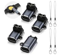 NEWZEROL 4 Pièce Adaptateur de USB-C Compatible pour GRMN Fenix 8/8 Solar/7/7S/Forerunner 570/970/965/265/265S/Instinct 2/2S/Venu 2, [avec Lanière] Adaptateur pour la Plupart des Montres GRMN - Gris
