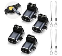 NEWZEROL 4 Pièce Adaptateur de USB-C Compatible pour GRMN Fenix 8/8 Solar/7/7S/Forerunner 570/970/965/265/265S/Instinct 2/2S/Venu 2, [avec Lanière] 90° Adaptateur pour la des Montres GRMN - Gris