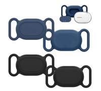 NEWZEROL 4 Pièce Coque Compatible pour Xiaomi Smart Tag, Silicone Résistant Aux Rayures Etanche Localisateur d'animaux Coque Protection pour Collier de Chien et Chat - Bleu/Noir