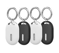NEWZEROL 4 Pièces Coques en Silicone Compatibles avec Xiaomi Smart Tag | Étuis de Protection Souples avec Porte-clés, Coques Antichoc et Anti-rayures- Noir/Blanc