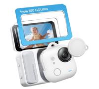 NEWZEROL Coque +2 Pièce Protections D'écran avec Cadre De Montage Compatible avec Insta360 Go Ultra, Protection D'écran Verre Trempé HD Anti-Rayures et Coque de Protection Souple en Silicone - Blanc